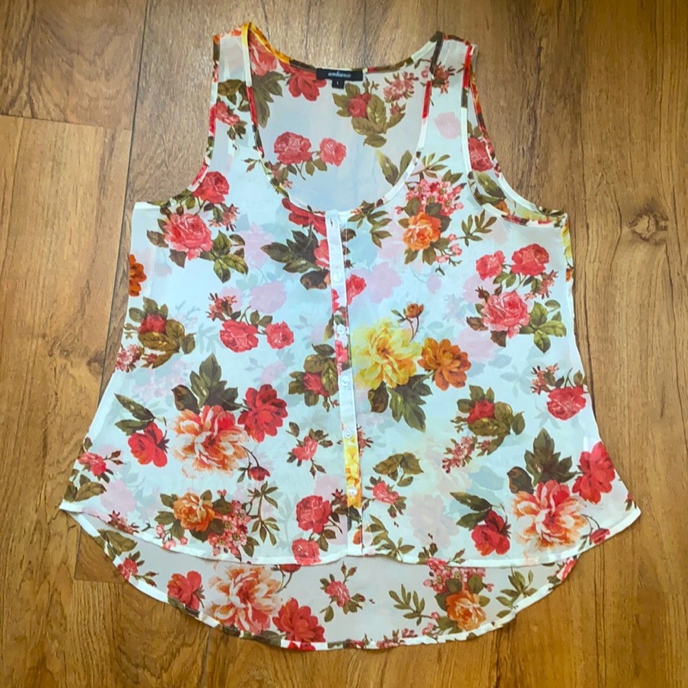 Floral tank top, Size L, Brand Ambiance